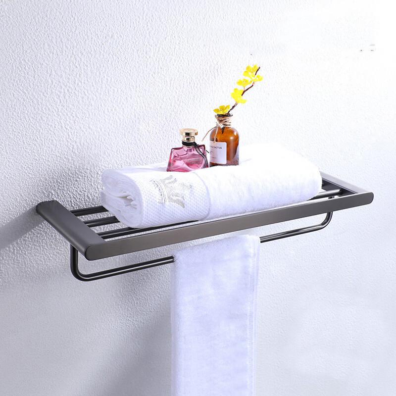 cmaos Gun Gray Aluminum Bath Towel Rack Set