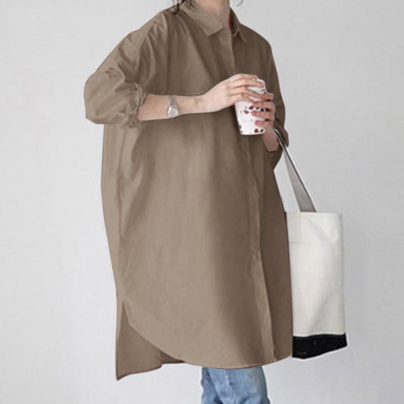 2024 Women's Long Sleeve Loose Casual Irregular Shirt