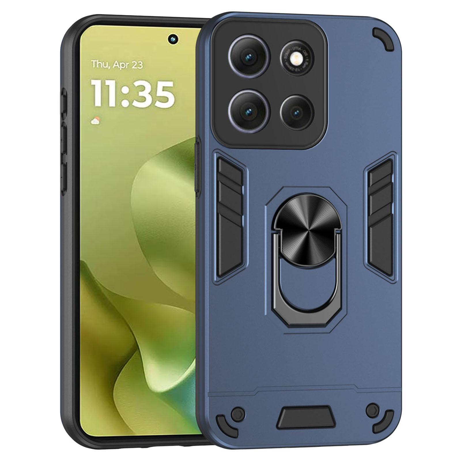 

For Motorola Moto G86 5G Case PC + TPU Drop Defend Phone Cover with Ring Kickstand B