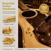 150PCS Gold Pickguard Screws Metal Pick Guard Mounting Screws  For Electric Guitar