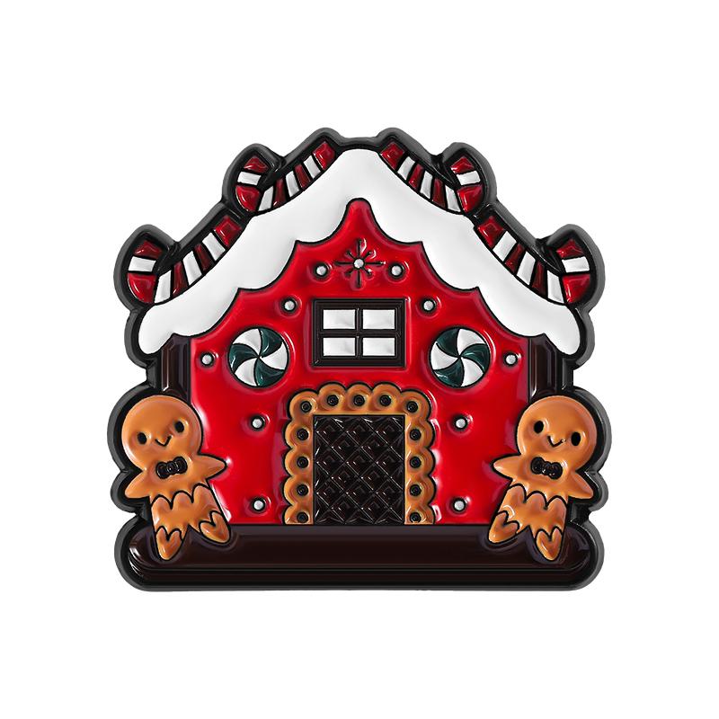 Christmas Gingerbread Man Enamel Pins Custom Bow Cookies Brooches Lapel Badges Clothes Funny Jewelry Gift for Kids Friends
