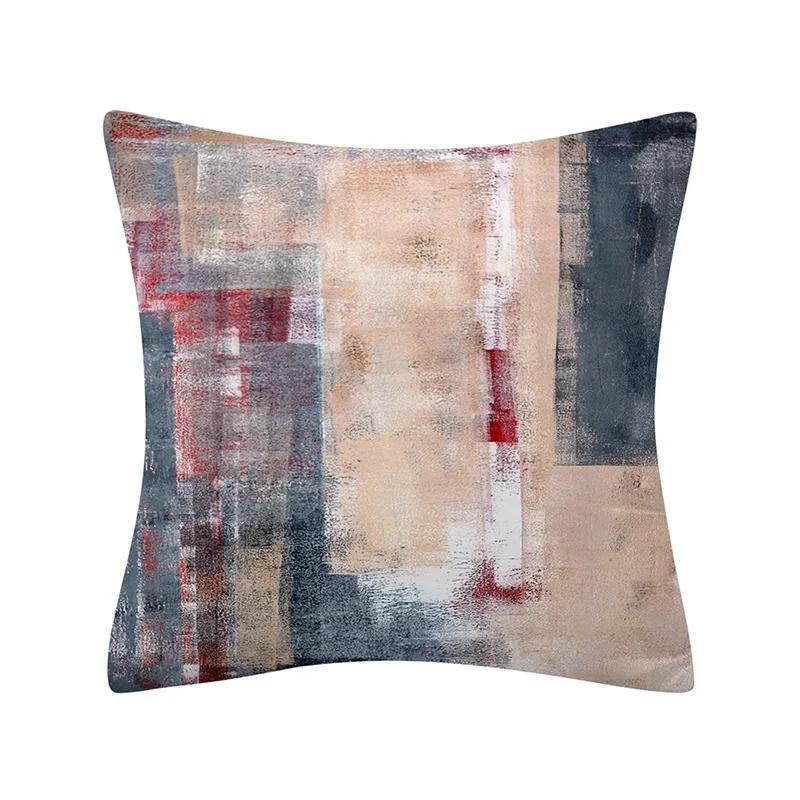 30X50/40X40/45X45CM Abstract Oil Painting Geometry Cushion Cases Yellow Blue Green Modern Abstract Art Pillows Case Sofa Pillows