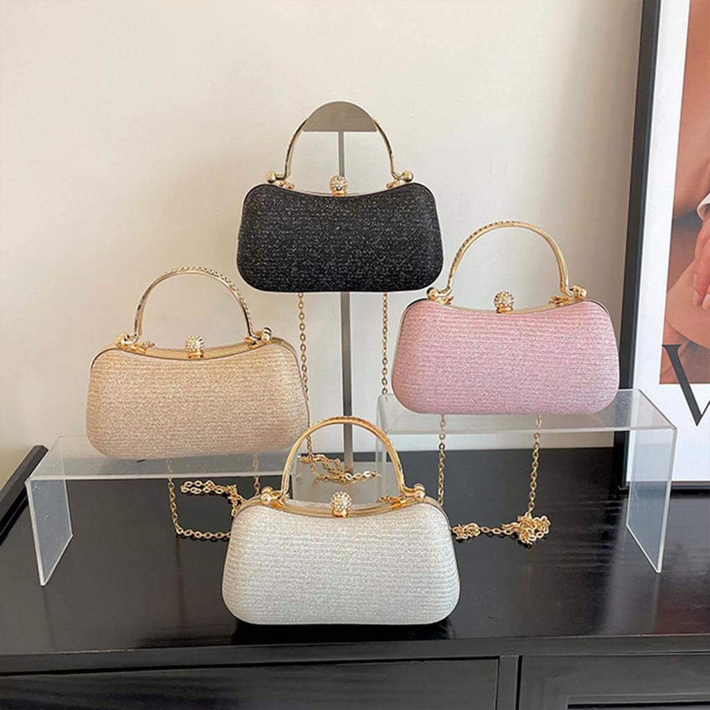 Women's Rhinestone Evening Clutch Purses Luxury Prom Chain Strap Shoulder Handbags For Wedding Bridal Prom Party  Christmas Gift