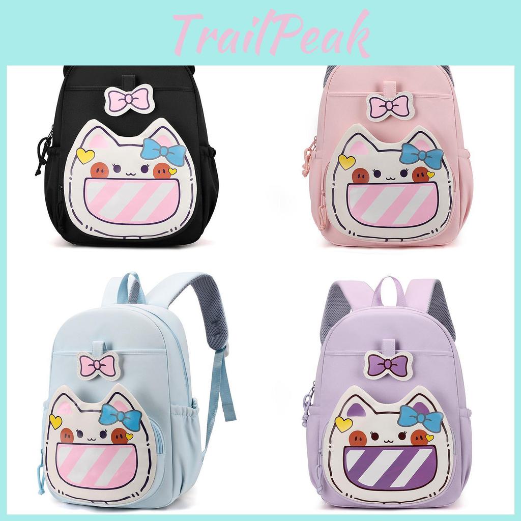 Adorable Cat Graphic Backpack For Students Featuring Large Capacity And Waterproof Nylon Fabric