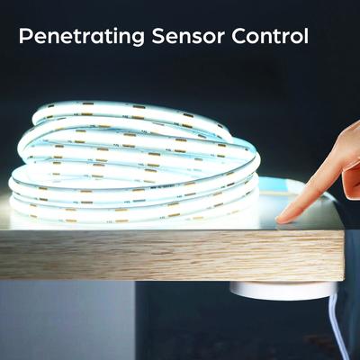 5V USB Handscanning COB LED-list 320 LED/m med Genomträngbar Träpanel 25 mm Smart Pekskärmsbrytare Dimbar Tejp Dekor