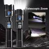 100000LM High Strong Power Led Flashlights Tactical Torch with Display Light USB Charging Camping Fishing Emergency Zoom Lantern