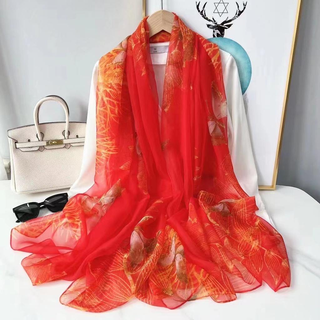 Silk Scarf Foulard Female Headbanda Luxury Hijab Women Warm Pashmina Beach Stoles Scarves Echarpe Shawl Wrap Echarpe Bandana