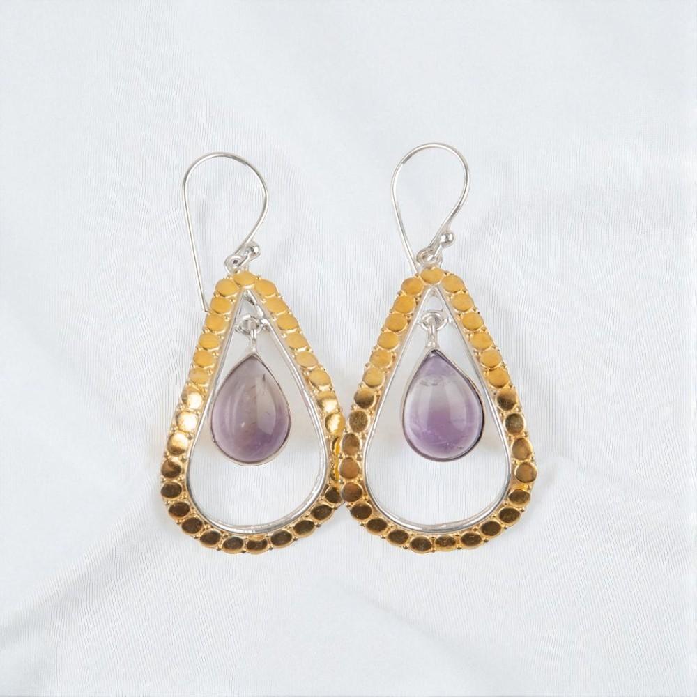 

Rare Ametrine Gemstone 925 Sterling Silver Jewelry Handmade Dangle Earrings2.27 EE-82-24