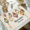 2pc Ramadan Placemats For Dinner Table Decoration Accessories Linen Fabric Table Mat 30X40CM For Children Gift