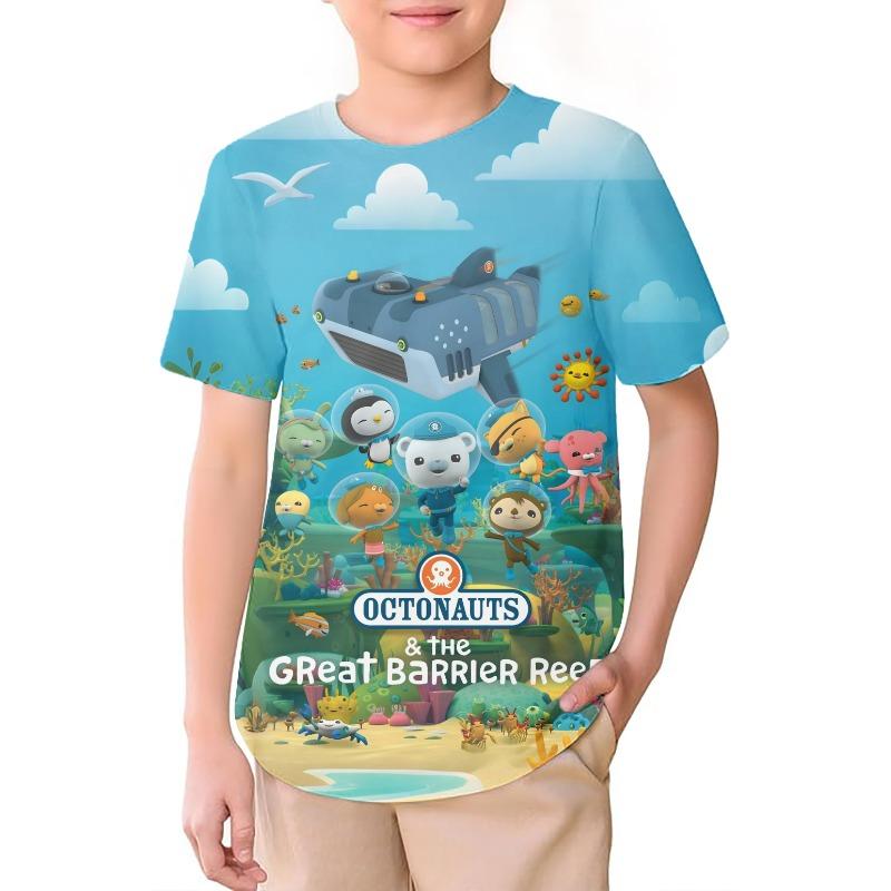 The Octonauts Kids 3D Cartoon Print High Quality T Shirts for Boys Childrens Clothing Summer Short Sleeve Crewneck Tees Anime T-shirt  Cute T-shirt