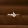 925 Silver Plated18K Gold Inlaid Zirconia Flower Ring for Women Exquisite Sweet Wedding Party Jewelry Accessories