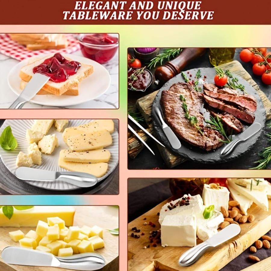 2/4pcs Stainless Steel Cheese and Butter Spreader Set, Deli Knife, Cheese Knife, Butter Knife Spreader, Suitable for Cheese, Jam, and Pastry Making