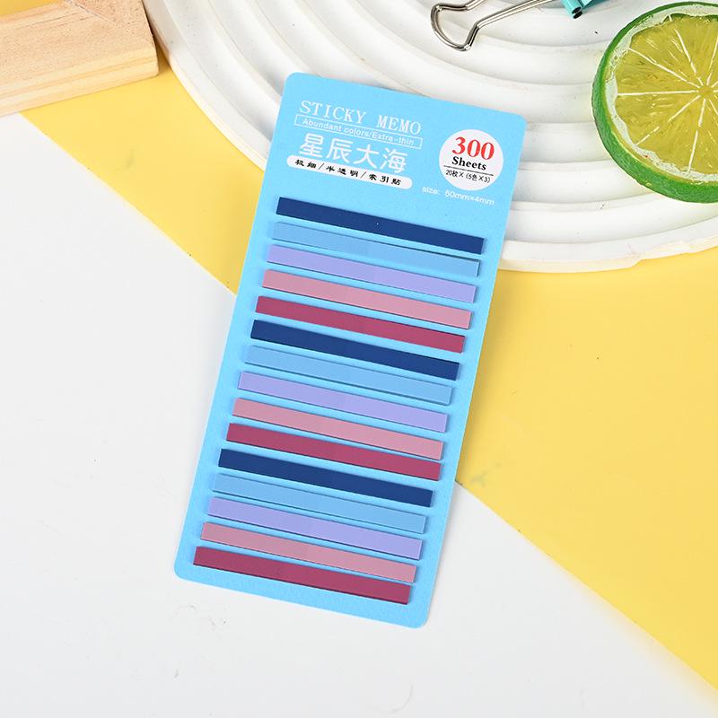 Thin Fluorescent Sticky Note Strips - Candy Colored Student Index Stickers