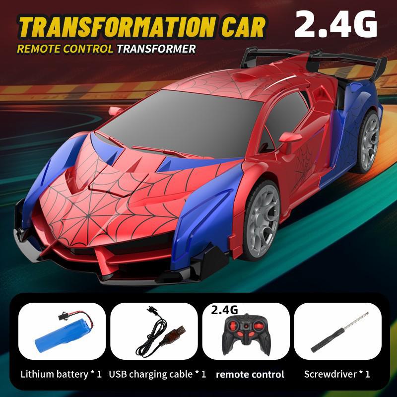 1:18 Remote Control Police Car/Robot Transformer - Spider Iron Man Edition