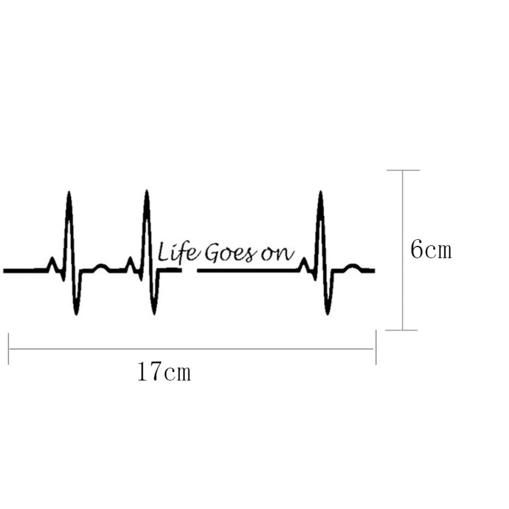 Waterproof Car Stickers Heart Beat Trackpad Decal Life Goes On Sticker Auto Reflective Sticker