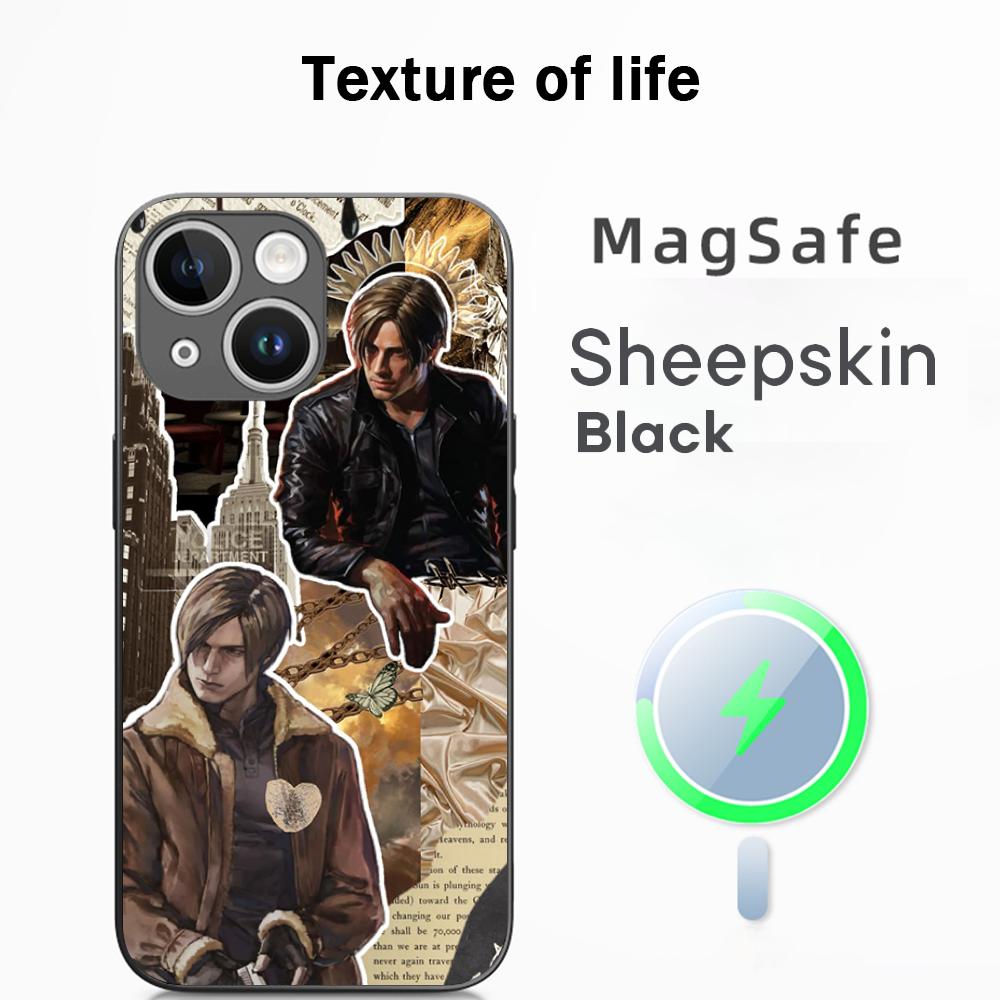 Ada wong X Leon hot game poster Phone Case For iPhone 17 16 15 14 13 12 Plus Pro Max  High-end Luxury Magsafe Sheepskin