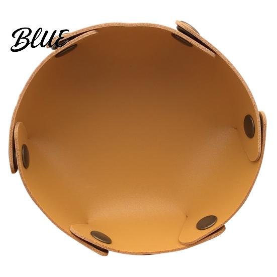 Modern Office Desk Decor PU Leather Folding Storage Tray, Waterproof Portable Jewelry Dish, Dresser Top Organizer Retro Rivet Desktop Tray for