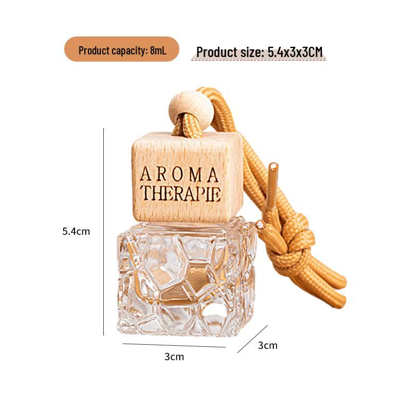 Square Glass Car Perfume Bottle - Odor Eliminator & Cute Air Vent Decoration