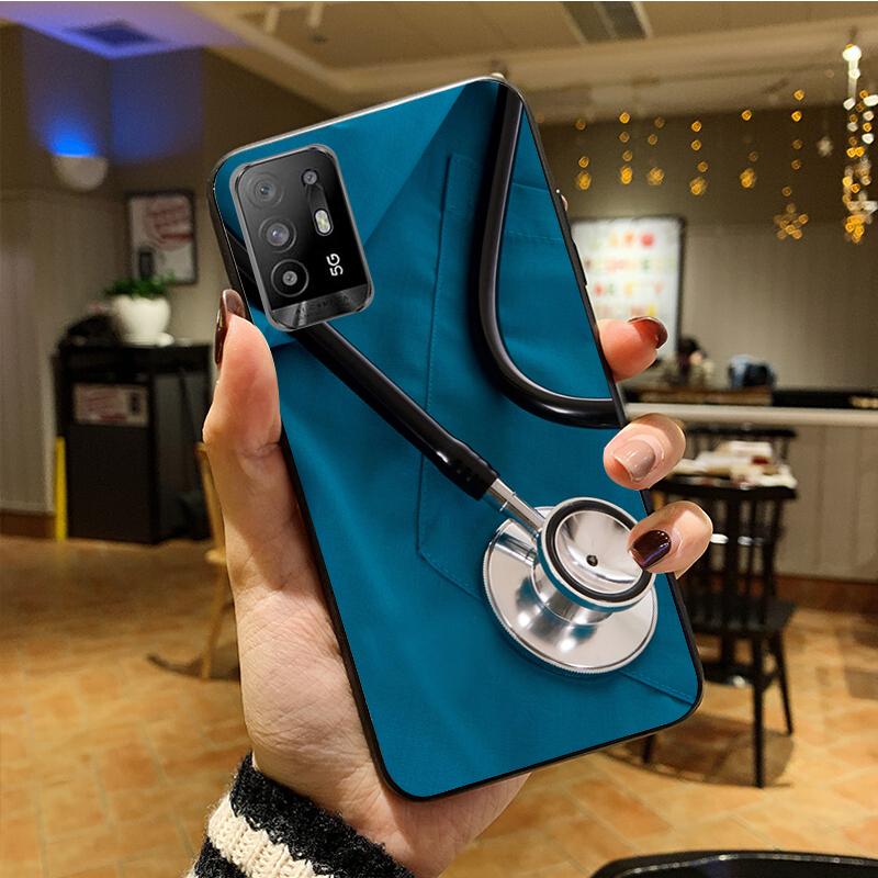 Krankenschwester Medizin Medizinstethoskop Handyhülle für OPPO A54 A74 A94 A53S A9 A5 A15 A16 A91 A96 A76 Reno8 8Pro Reno2 Z