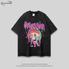 Oversized Cotton Graphic Tee Men Women Streetwear Vintage Washed Short Sleeve T-Shirt With Bold Print