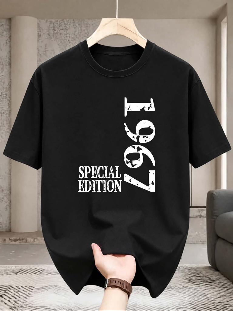 Unisex T-shirt Men's T-shirt, Vertical Stripe 48.26cm x 170.18cm, Mottled Distressed SPECIAL EDITION Number Graphic