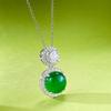 New S925 Silver Green Egg Noodles Four Claws Women's Pendant Fashion Light Luxury Exquisite High Quality Wedding Jewelry