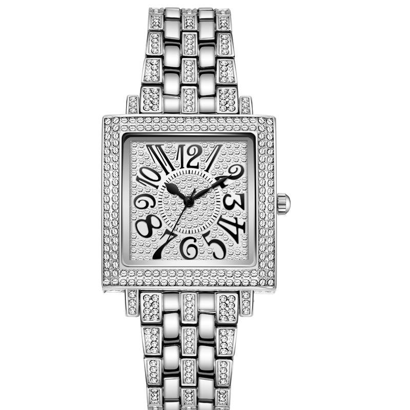 Women S Fashion Niche Light Luxury Square Gypsy Star Large Dial Waterproof Quartz Alloy Watch