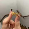 Open Ring Vintage Lace Crown Ring Hollow Carved Floral Gold Plated Ring for Women Elegant Retro Fashion Jewelry