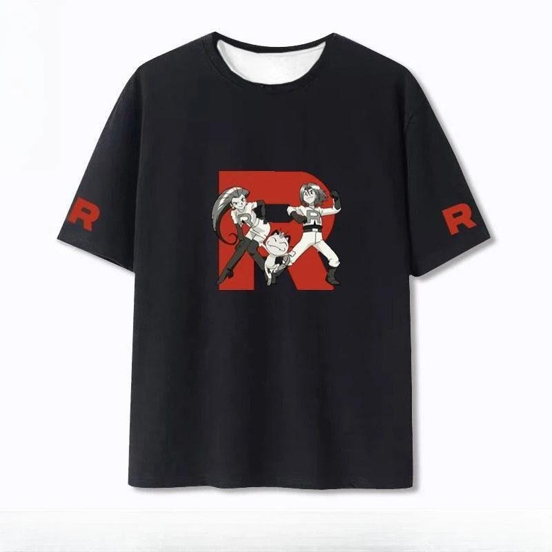 2026 Pok É Mon Anime Team Male and Female Creative 3D Printed Tshirt New Harajuku Loose Casual Fashionable Short Sleeved Shirt
