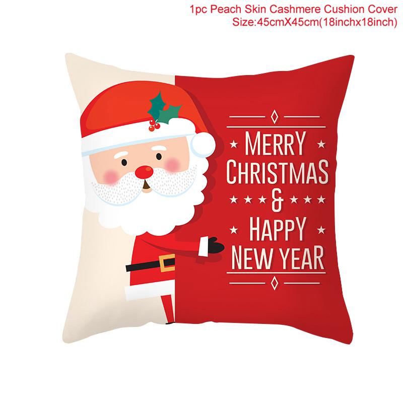 Christmas Cushion Cover  Decoration Home Santa  Decorations  Gift Navidad Happy New Year 2022
