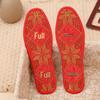 Smooth Sailing Embroidered Red Benming Year Unisex Cotton Insoles - Sweat-absorbent, Handmade