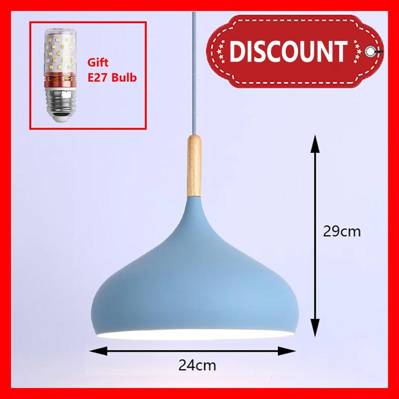 Multicolour Lustre Lamps Pendant Lights Restaurant Wood Hanging Lighting Light Fixtures Modern E27 LED Loft Hanglamp