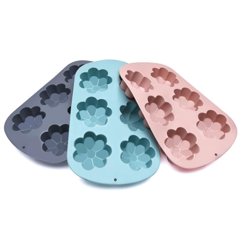 6-Hole Silicone Cake Mold, Heart-Shaped Silicone Mold, Diy Cake And Chocolate Baking Tool, Ice Cube Mold.