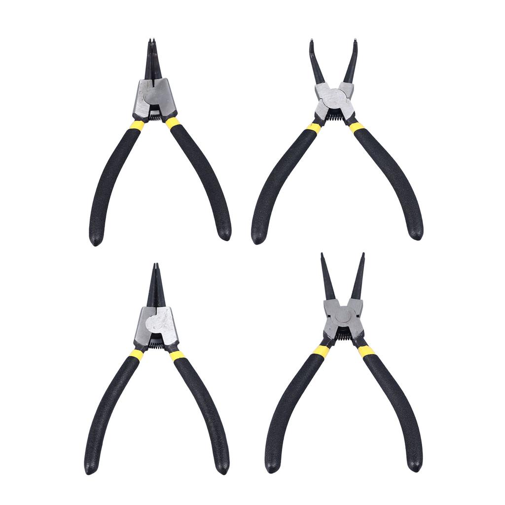 4Pcs Snap Ring Pliers Set Steel Circlip Pliers Kit with Straight Bent Jaws Hand Tools for Repair Maintenance 7in