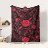 Gothic Roses Flannel Blanket Throw Blanket Soft Warm Sofa Bed Camping Car home Decor Unique Christmas Gift C930638