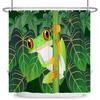 Funny Frog Cartoon Shower Curtain Sets Leaf Animal Creative Children Bathroom Decor Waterproof Fabric Home Hooks Bath Curtains