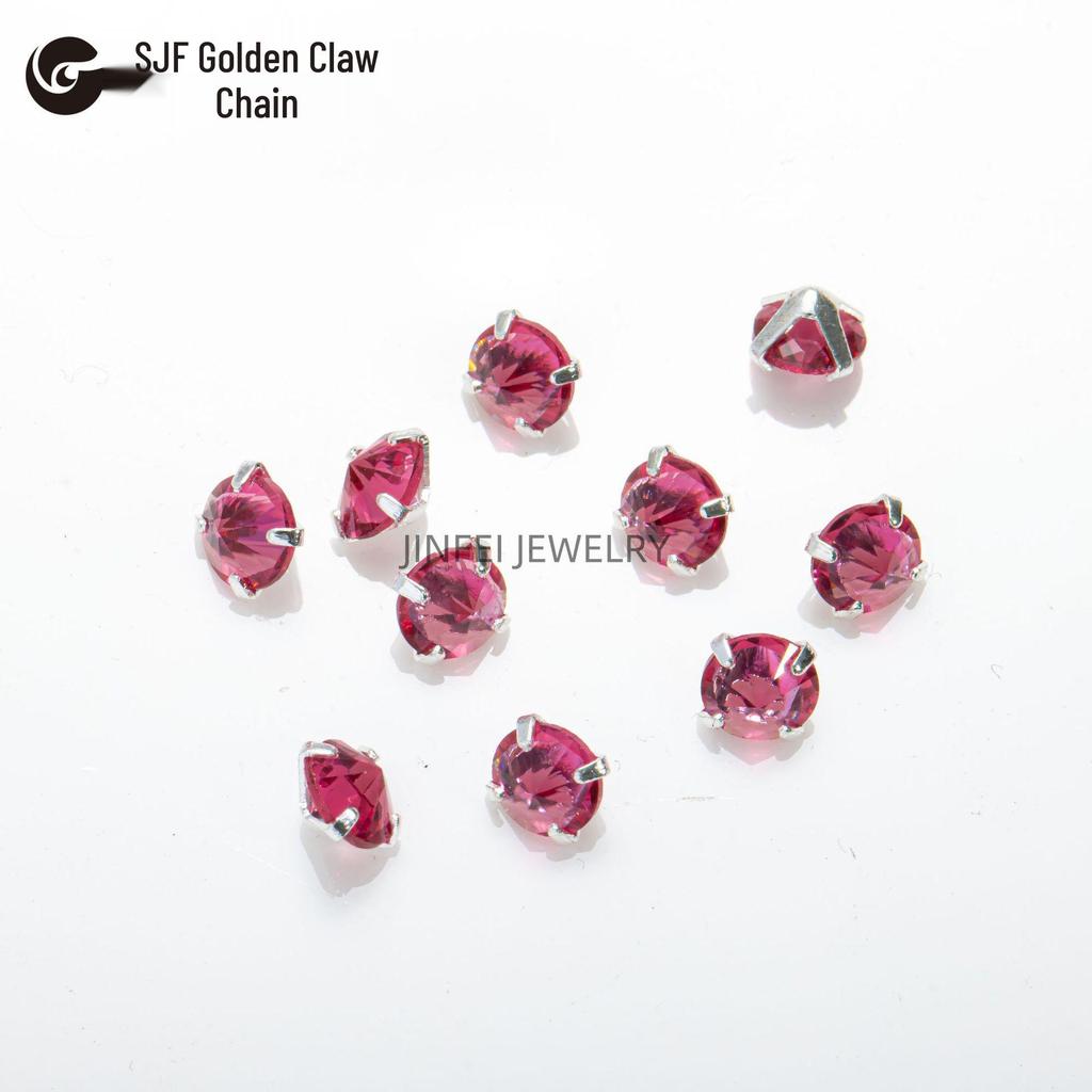 Round & Reverse Four-Prong Zircon Single-Prong DIY Phone Chain Jewelry & Clothing Accessories (3/4/5)