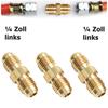 Brass Brass Gas Hose Connector Left Handed Threads Coupling