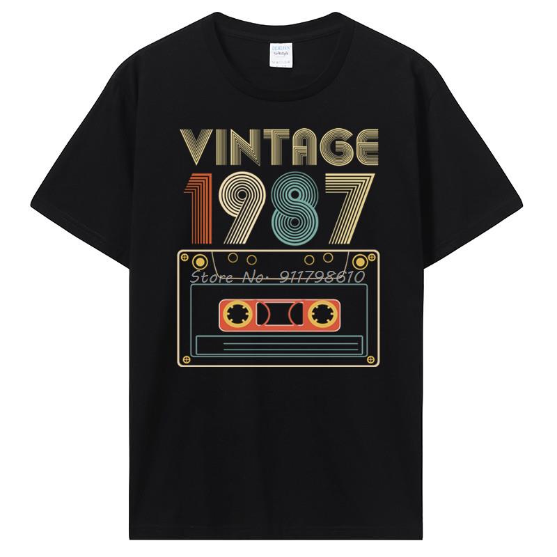 New Men T-shirt Vintage 1985 1986 1987 1988 1989 Tshirt Women T Shirt Men Cotton Tees Hip Hop Harajuku Streetwear