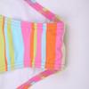 Women's Striped Triangle Top & Thong Set Sexy Halter Bikini Set String Swimwear Two Piece Swimsuits Cheeky Bathing Suit for Pool Beach