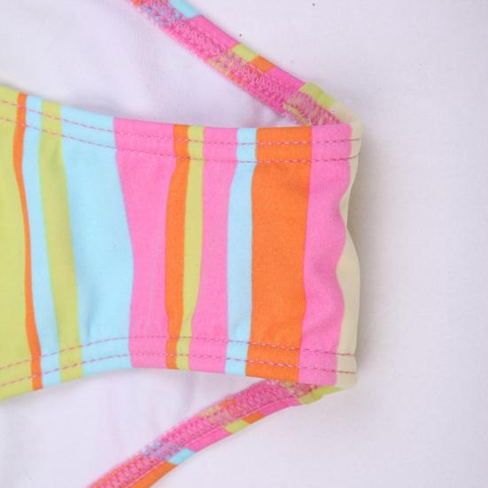 Women's Striped Triangle Top & Thong Set Sexy Halter Bikini Set String Swimwear Two Piece Swimsuits Cheeky Bathing Suit for Pool Beach