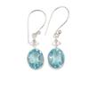 Natural Sky Blue Topaz Gemstone 925 Sterling Silver Handmade Jewelry Earrings EE-6-8