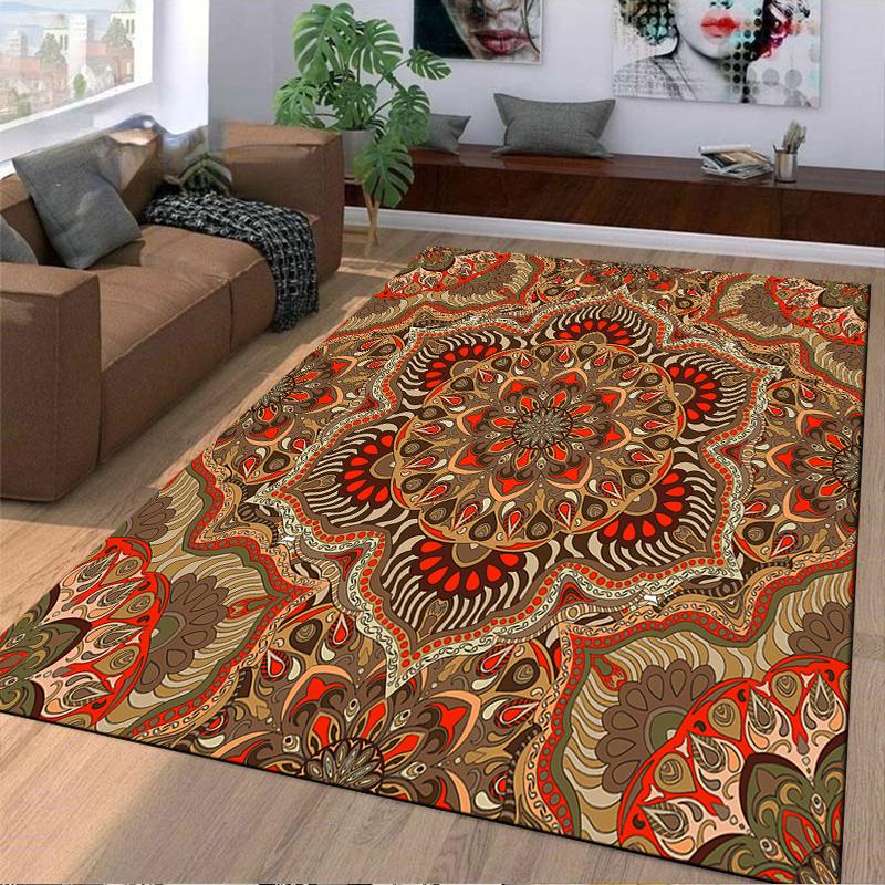 Colorful Geometric Patterned Carpet Design Suitable for Use As an Anti-slip Game Mat for Living Room and Bedroom Sofas