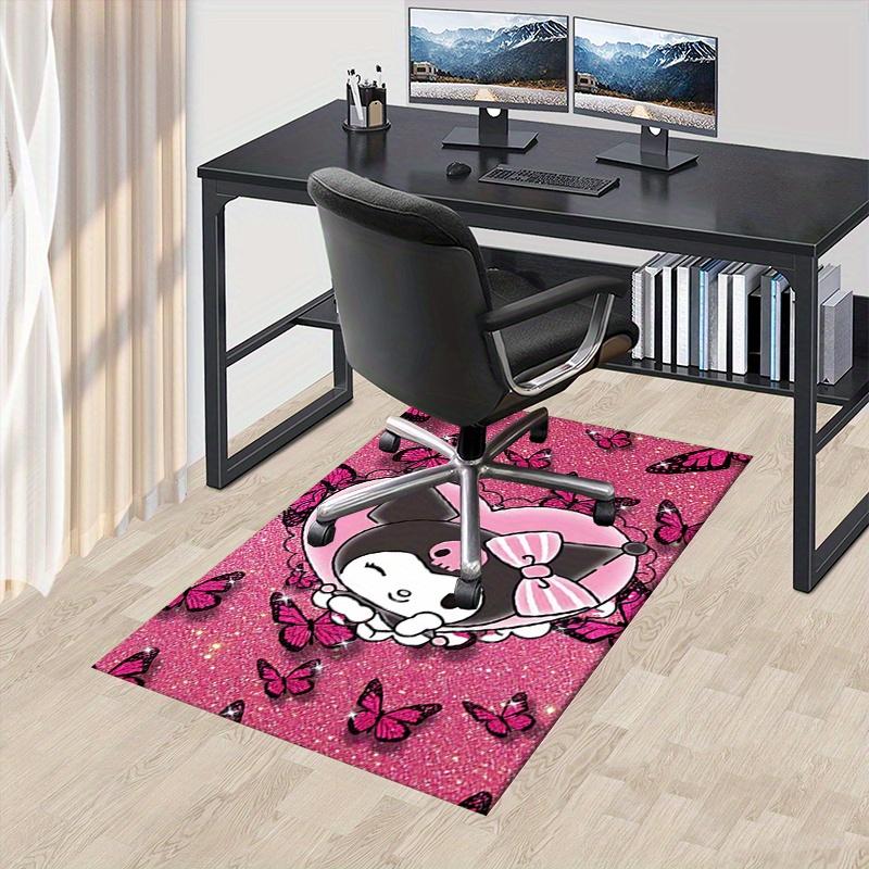 

Office Carpet Sanrio for Kuromi, Heart, ButterfliesNon-Slip, Machine Washable Polyester Door Mat - Pink with Cute Cartoon Design, Perfect fo 60cm by 90cm