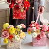 2Pcs/Bag Portable Flower Box Printed Pattern Button Decorative Empty Box Embroidered Printed Handmade Creation Flower Packaging