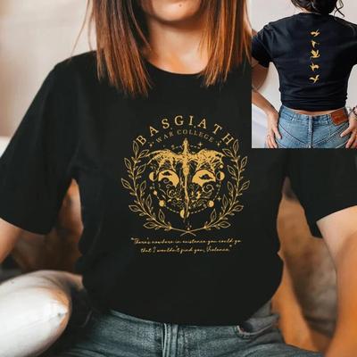 T-shirt double face quarta ala Basgiath War College T-shirt Dragon Rider Magliette Abbigliamento donna T-shirt vintage Bookish Tee
