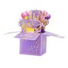 Cartoon Butterfly 3D Birthday Card Balloon Cake Design Best Wishes Pop-Up Greeting Cards Flowers Theme With Envelope