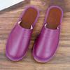 Closed-Toe Cowhide Slippers with Thickened Non-Slip Sole for All Seasons