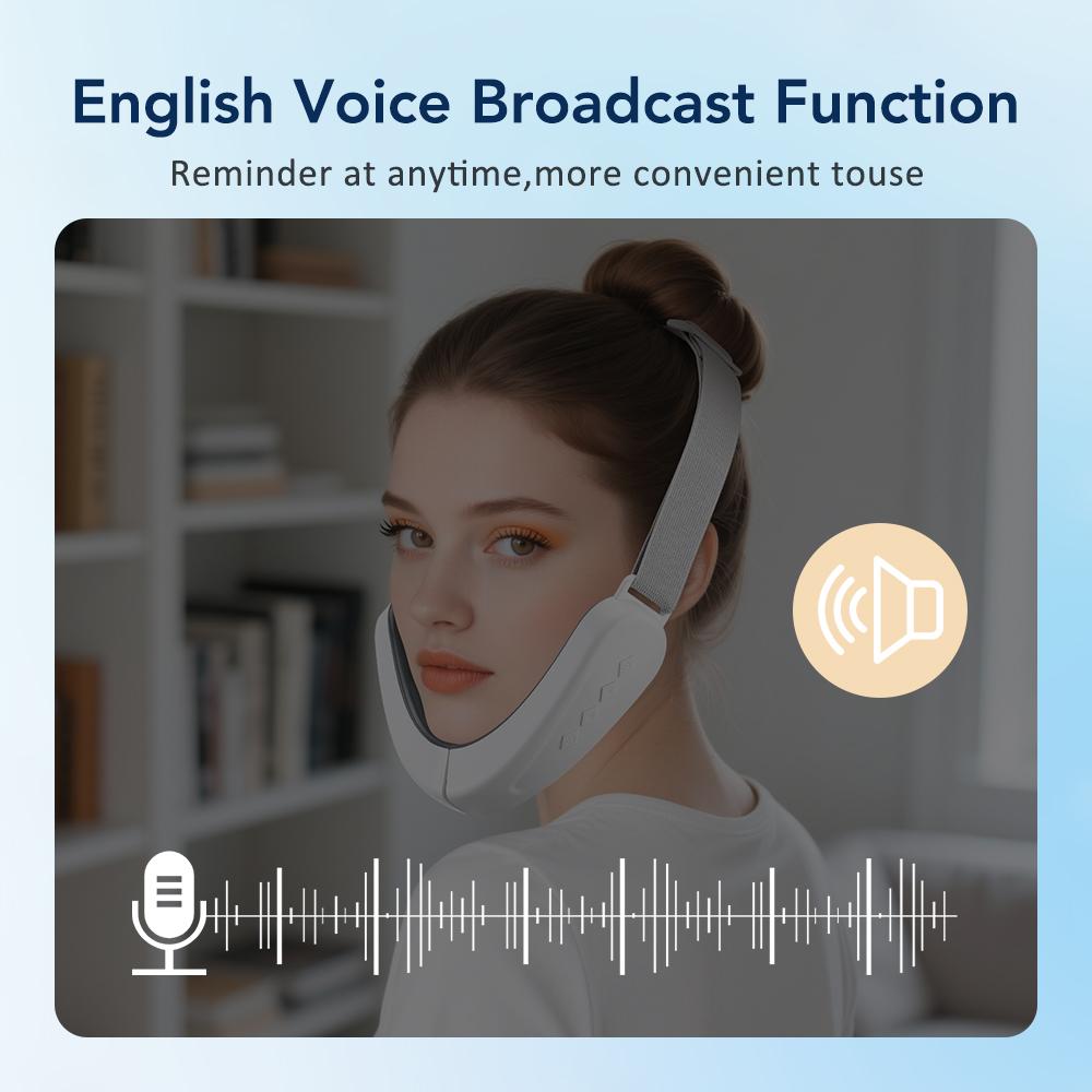 EMS-Gesichtslifting-Maschine, Mikrostrom-Doppelkinn-Entferner, 12-Gang-Gesichtsmassagegerät, Vibration, Abnehmen, Straffendes V-Gesichtslifting-Gerät
