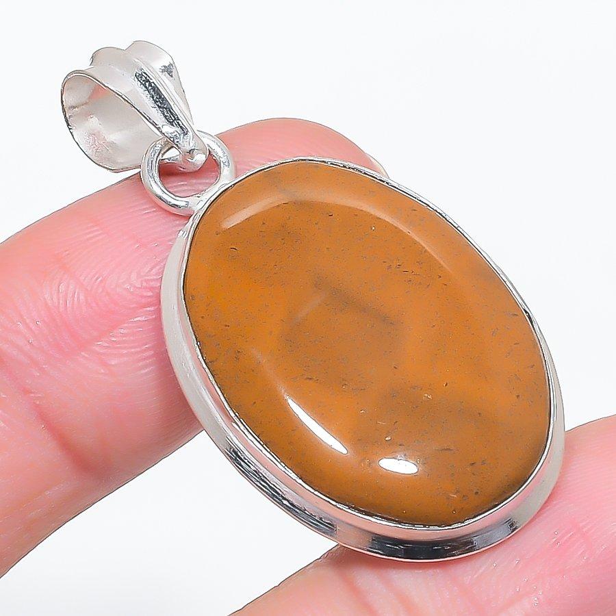 

Natural Ocean Jasper Gemstone 925 Sterling Silver Jewelry Pendant 1.77 K9J92